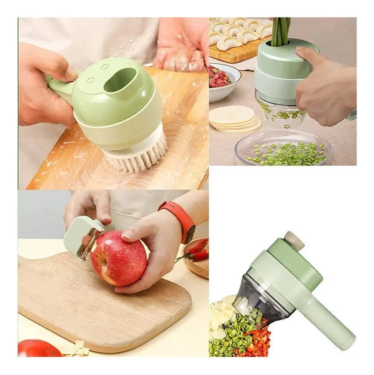 CORTADOR DE ALIMENTOS ELÉCTRICO MULTIFUNCIONAL 4 EN 1