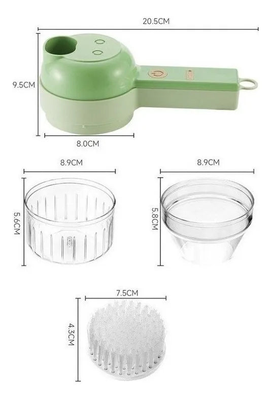 CORTADOR DE ALIMENTOS ELÉCTRICO MULTIFUNCIONAL 4 EN 1